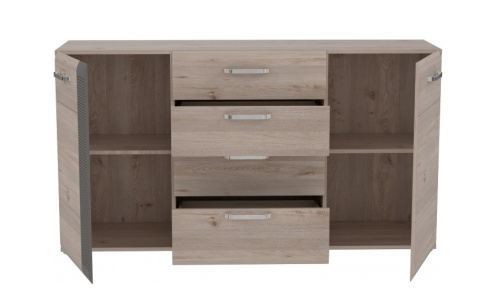 Meble Forte LOCARNO LCRK231-N92 Komoda półki szuflady Dąb/Szary Meble Forte LOCARNO LCRK231-N92 Komoda półki szuflady Dąb/Szary