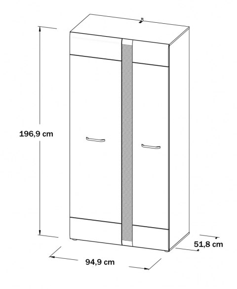 Meble Forte LOCARNO LCRS821-N92 Szafa ubraniowa Dąb/Szary Meble Forte LOCARNO LCRS821-N92 Szafa ubraniowa Dąb/Szary