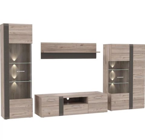 Meble Forte LOCARNO LCRS821-N92 Szafa ubraniowa Dąb/Szary Meble Forte LOCARNO LCRS821-N92 Szafa ubraniowa Dąb/Szary