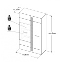 Meble Forte LOCARNO LCRV521R-N92 Witryna P z przeszkleniem Dąb/Szary
