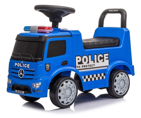 Milly Mally Pojazd Jeździk MERCEDES ANTOS -POLICE TRUCK chodzik pchacz Niebieski Policja światła sygnały schowek pod siedziskiem Milly Mally Pojazd Jeździk MERCEDES ANTOS -POLICE TRUCK chodzik pchacz Niebieski Policja światła sygnały schowek pod siedziskiem