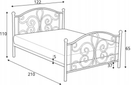 HALMAR łóżko PANAMA 120 cm metalowe biały