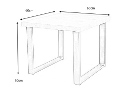 SIGNAL ŁAWA STOLIK KWADRATOWY UMBERTO C LITE DREWNO DĄB/ STELAŻ METAL CZARNY 60X60