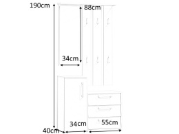 SIGNAL PRZEDPOKÓJ/WIESZAK/GARDEROBA P-002 BIAŁY MAT, MDF laminat