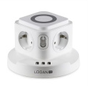 Fun Desk Uniwersalny przedłużacz sieciowy Logan Inc WS4-2 USB + ładowanie indukcyjne Fun Desk Uniwersalny przedłużacz sieciowy Logan Inc WS4-2 USB + ładowanie indukcyjne