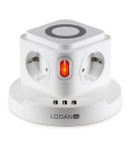 Fun Desk Uniwersalny przedłużacz sieciowy Logan Inc WS4-2 USB + ładowanie indukcyjne Fun Desk Uniwersalny przedłużacz sieciowy Logan Inc WS4-2 USB + ładowanie indukcyjne