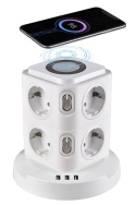 Fun Desk Uniwersalny przedłużacz sieciowy Logan WS8-2 USB + ładowanie indukcyjne Fun Desk Uniwersalny przedłużacz sieciowy Logan WS8-2 USB + ładowanie indukcyjne
