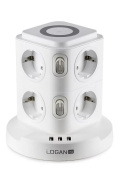 Fun Desk Uniwersalny przedłużacz sieciowy Logan WS8-2 USB + ładowanie indukcyjne Fun Desk Uniwersalny przedłużacz sieciowy Logan WS8-2 USB + ładowanie indukcyjne