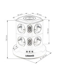 Fun Desk Uniwersalny przedłużacz sieciowy Logan WS8-2 USB + ładowanie indukcyjne Fun Desk Uniwersalny przedłużacz sieciowy Logan WS8-2 USB + ładowanie indukcyjne
