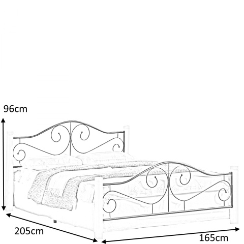 HALMAR łóżko VIOLETTA 160x200 lite drewno biały / stal malowana czarny ze stelażem HALMAR łóżko VIOLETTA 160x200 lite drewno biały / stal malowana czarny ze stelażem