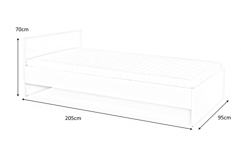 Halmar łóżko LIMA 90 biały, MDF laminowany, ABS Halmar łóżko LIMA 90 biały, MDF laminowany, ABS