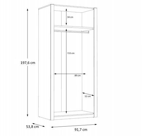 Meble Forte MAXIMUS MDXS82-W14 Szafa ubraniowa Śliwka Comano Meble Forte MAXIMUS MDXS82-W14 Szafa ubraniowa Śliwka Comano