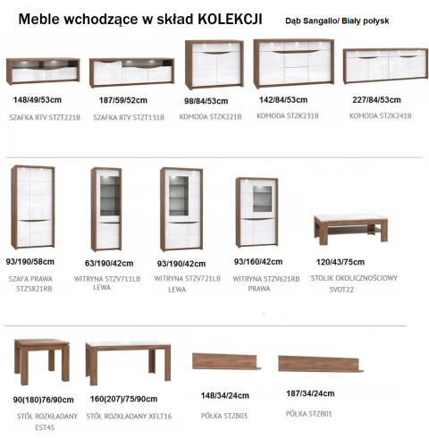 Meble Forte SAINT TROPEZ STZK241B-J34 Komoda Dąb Sangallo/Biały Meble Forte SAINT TROPEZ STZK241B-J34 Komoda Dąb Sangallo/Biały