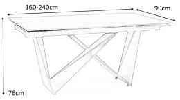 SIGNAL STÓŁ CAVALLI I CZARNY SZKŁO METAL 160(240)X90