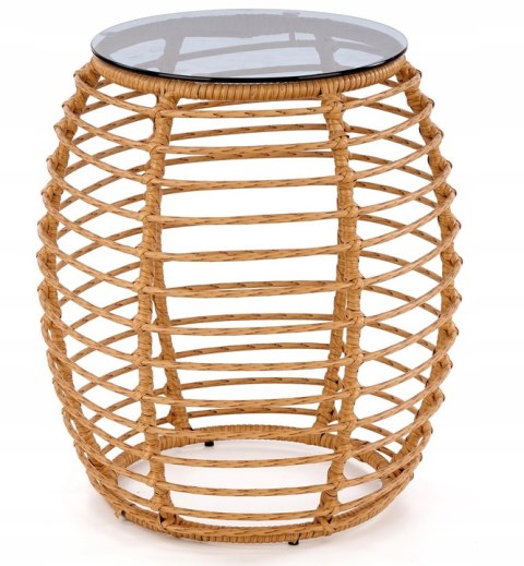 Halmar BARREL ława rattan synt. naturalny-czarny Halmar BARREL ława rattan synt. naturalny-czarny