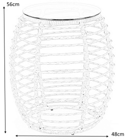 Halmar BARREL ława rattan synt. naturalny-czarny