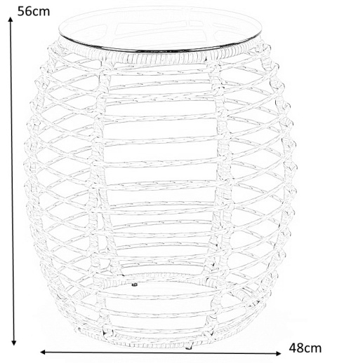 Halmar BARREL ława rattan synt. naturalny-czarny Halmar BARREL ława rattan synt. naturalny-czarny
