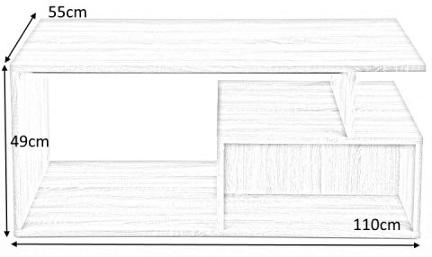 Halmar ława COMBO kolor dąb sonoma z półkami110x55 Halmar ława COMBO kolor dąb sonoma z półkami110x55