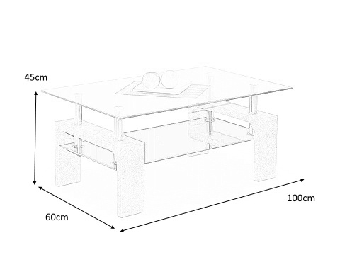 Halmar ława szkłana DIANA INTRO prostokątna biała MDF laminowany szkło bezbarwny z półką 100x60 Halmar ława szkłana DIANA INTRO prostokątna biała MDF laminowany szkło bezbarwny z półką 100x60