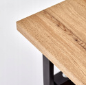 Halmar ława stolik ESPINOZA KWADRAT MDF okleinowany dąb naturalny półka szkło stal malowana czarny 65x65 Halmar ława stolik ESPINOZA KWADRAT MDF okleinowany dąb naturalny półka szkło stal malowana czarny 65x65