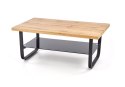 Halmar ława ESPINOZA PROSTOKĄT 110x65 MDF okleinowany dąb naturalny szkło stal malowana proszkowo czarny z półką Halmar ława ESPINOZA PROSTOKĄT 110x65 MDF okleinowany dąb naturalny szkło stal malowana proszkowo czarny z półką