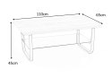 Halmar ława ESPINOZA PROSTOKĄT 110x65 MDF okleinowany dąb naturalny szkło stal malowana proszkowo czarny z półką Halmar ława ESPINOZA PROSTOKĄT 110x65 MDF okleinowany dąb naturalny szkło stal malowana proszkowo czarny z półką