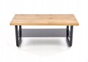 Halmar ława ESPINOZA PROSTOKĄT 110x65 MDF okleinowany dąb naturalny szkło stal malowana proszkowo czarny z półką Halmar ława ESPINOZA PROSTOKĄT 110x65 MDF okleinowany dąb naturalny szkło stal malowana proszkowo czarny z półką