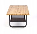 Halmar ława ESPINOZA PROSTOKĄT 110x65 MDF okleinowany dąb naturalny szkło stal malowana proszkowo czarny z półką Halmar ława ESPINOZA PROSTOKĄT 110x65 MDF okleinowany dąb naturalny szkło stal malowana proszkowo czarny z półką