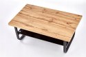 Halmar ława ESPINOZA PROSTOKĄT 110x65 MDF okleinowany dąb naturalny szkło stal malowana proszkowo czarny z półką Halmar ława ESPINOZA PROSTOKĄT 110x65 MDF okleinowany dąb naturalny szkło stal malowana proszkowo czarny z półką
