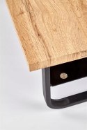 Halmar ława ESPINOZA PROSTOKĄT 110x65 MDF okleinowany dąb naturalny szkło stal malowana proszkowo czarny z półką Halmar ława ESPINOZA PROSTOKĄT 110x65 MDF okleinowany dąb naturalny szkło stal malowana proszkowo czarny z półką