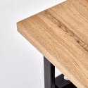 Halmar ława ESPINOZA PROSTOKĄT 110x65 MDF okleinowany dąb naturalny szkło stal malowana proszkowo czarny z półką Halmar ława ESPINOZA PROSTOKĄT 110x65 MDF okleinowany dąb naturalny szkło stal malowana proszkowo czarny z półką