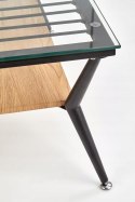 Halmar FELINA ława dąb złoty / czarny, szkło stal MDF Halmar FELINA ława dąb złoty / czarny, szkło stal MDF
