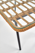 Halmar ława GARDENA czarny/naturalny-rattan synt. Halmar ława GARDENA czarny/naturalny-rattan synt.