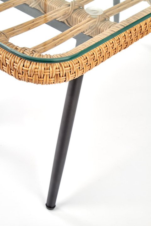 Halmar ława GARDENA czarny/naturalny-rattan synt. Halmar ława GARDENA czarny/naturalny-rattan synt.