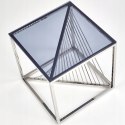 Halmar ława INFINITY KWADRAT stelaż - srebrny, szkło - dymiony Halmar ława INFINITY KWADRAT stelaż - srebrny, szkło - dymiony