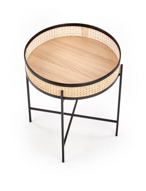 Halmar ława LANIPA czarny / rattan naturalny fi 50 Halmar ława LANIPA czarny / rattan naturalny fi 50