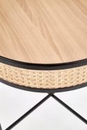 Halmar ława LANIPA czarny / rattan naturalny fi 50 Halmar ława LANIPA czarny / rattan naturalny fi 50