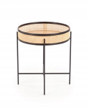 Halmar ława LANIPA czarny / rattan naturalny fi 50 Halmar ława LANIPA czarny / rattan naturalny fi 50