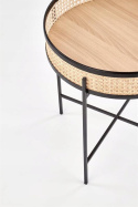 Halmar ława LANIPA czarny / rattan naturalny fi 50 Halmar ława LANIPA czarny / rattan naturalny fi 50