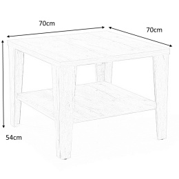 Halmar ława MANTA kolor biały, MDF laminat 70x70