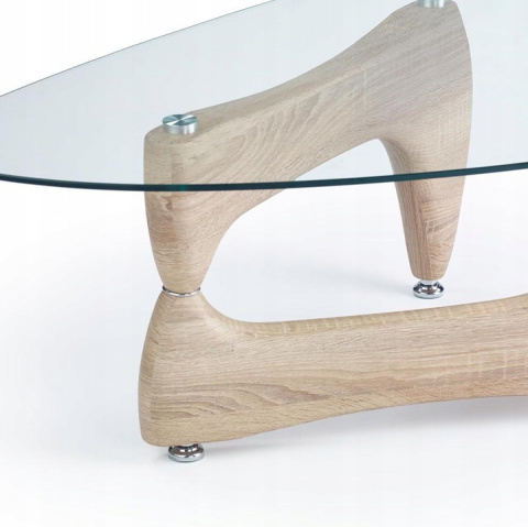 Halmar ława KAREN dąb sonoma-MDF laminat, szkło Halmar ława KAREN dąb sonoma-MDF laminat, szkło