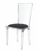 King Home Krzesło CONTAR transparentne - czarna poduszka velvet, poliwęglan King Home Krzesło CONTAR transparentne - czarna poduszka velvet, poliwęglan