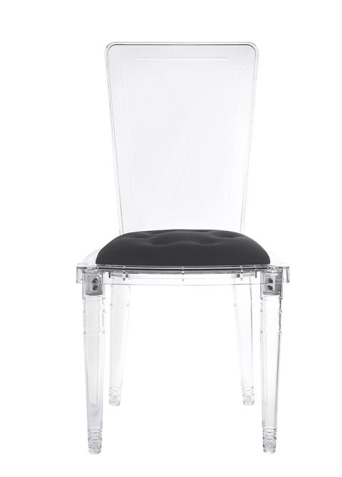 King Home Krzesło CONTAR transparentne - czarna poduszka velvet, poliwęglan King Home Krzesło CONTAR transparentne - czarna poduszka velvet, poliwęglan