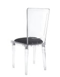 King Home Krzesło CONTAR transparentne - czarna poduszka velvet, poliwęglan King Home Krzesło CONTAR transparentne - czarna poduszka velvet, poliwęglan