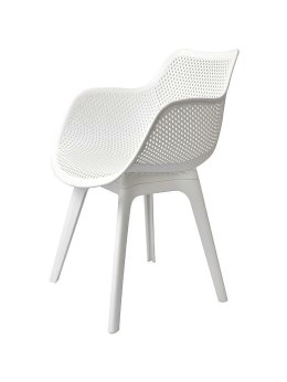 King Home nowoczesne ażurowe Krzesło LANDI białe - polipropylen lekkie i wytrzymałe do wnętrz i na zewnątrz