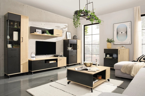 KOMODA MŁODZIEŻOWA Z SZUFLADAMI DRZWI MADISON System MD10 Meblar - czarny / dąb biszkoptowy PŁYTA LAMINOWANA OBRZEŻA ABS KOMODA MŁODZIEŻOWA Z SZUFLADAMI DRZWI MADISON System MD10 Meblar - czarny / dąb biszkoptowy PŁYTA LAMINOWANA OBRZEŻA ABS
