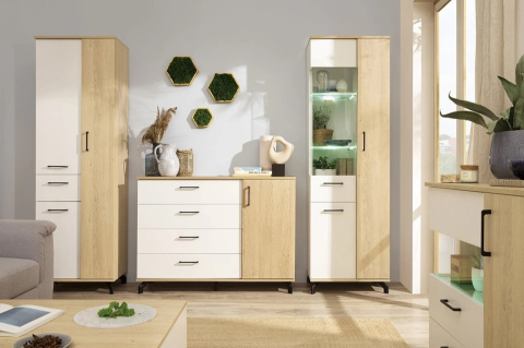WITRYNA REGAŁ MŁODZIEŻOWY MADISON System MD3 Meblar - biały / dąb biszkoptowy PŁYTA LAMINOWANA OBRZEŻA ABS DO SALONU DO POKOJU WITRYNA REGAŁ MŁODZIEŻOWY MADISON System MD3 Meblar - biały / dąb biszkoptowy PŁYTA LAMINOWANA OBRZEŻA ABS DO SALONU DO POKOJU