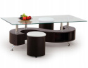 Halmar ława NINA/HU wenge MDF laminat, szkło 130x70 Halmar ława NINA/HU wenge MDF laminat, szkło 130x70