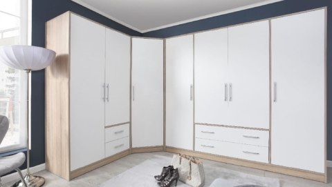 NADSTAWKA DO SZAFY SMART NAROŻNA SRN4 Meblar - Dąb Sonoma / Biały Lux PŁYTA LAMINOWANA NADSTAWKA DO SZAFY SMART NAROŻNA SRN4 Meblar - Dąb Sonoma / Biały Lux PŁYTA LAMINOWANA
