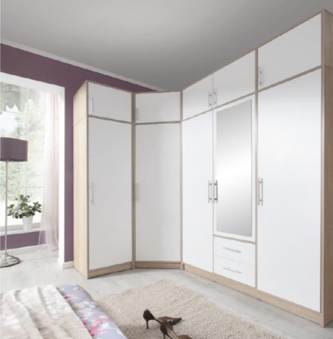 NADSTAWKA DO SZAFY SMART NAROŻNA SRN4 Meblar - Dąb Sonoma / Biały Lux PŁYTA LAMINOWANA NADSTAWKA DO SZAFY SMART NAROŻNA SRN4 Meblar - Dąb Sonoma / Biały Lux PŁYTA LAMINOWANA